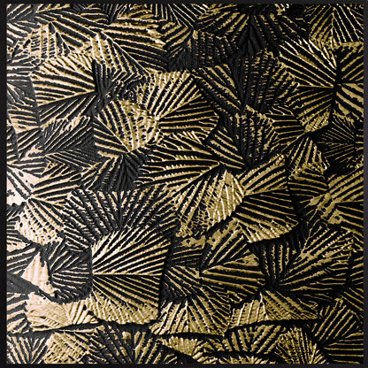 Leinwandbild mit Schattenfugenrahmen - Goldene Blätter