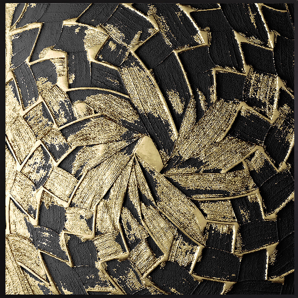 Leinwandbild mit Schattenfugenrahmen - Black and Gold