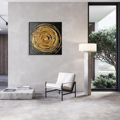 Leinwandbild mit Schattenfugenrahmen - Goldene Spirale