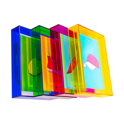 Acrylglas Bilderrahmen - Neon Blau