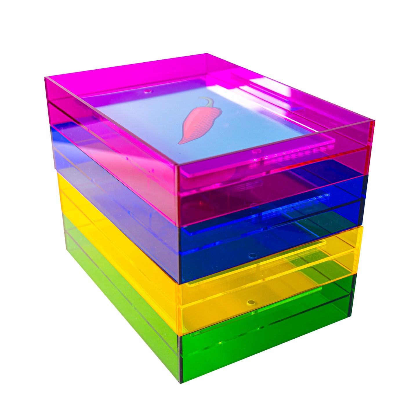 Acrylglas Bilderrahmen - Neon Blau