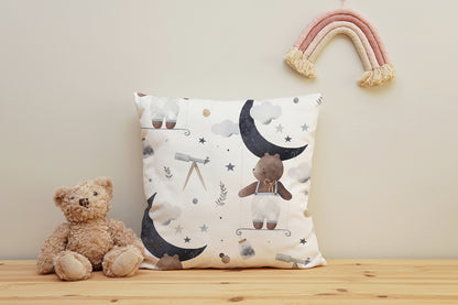 Taie d'oreiller - Ours, Lune et Étoiles