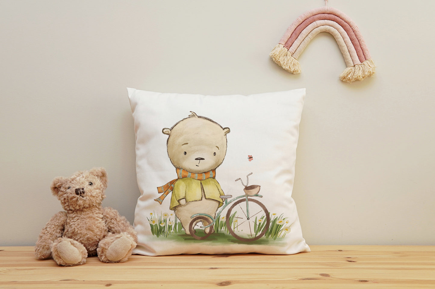 Pillowcase - Little Bear with Bicycle