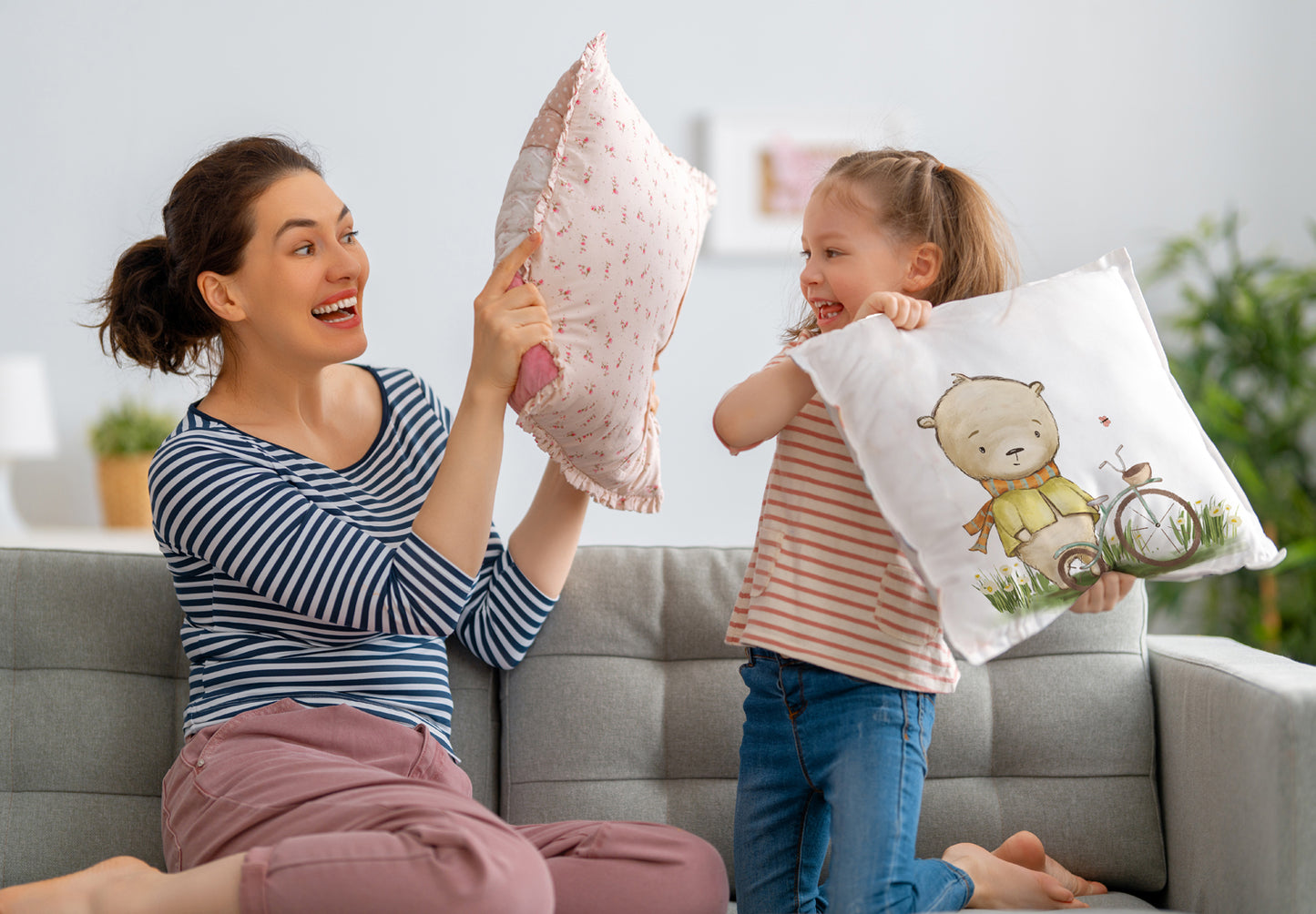 Pillowcase - Little Bear with Bicycle