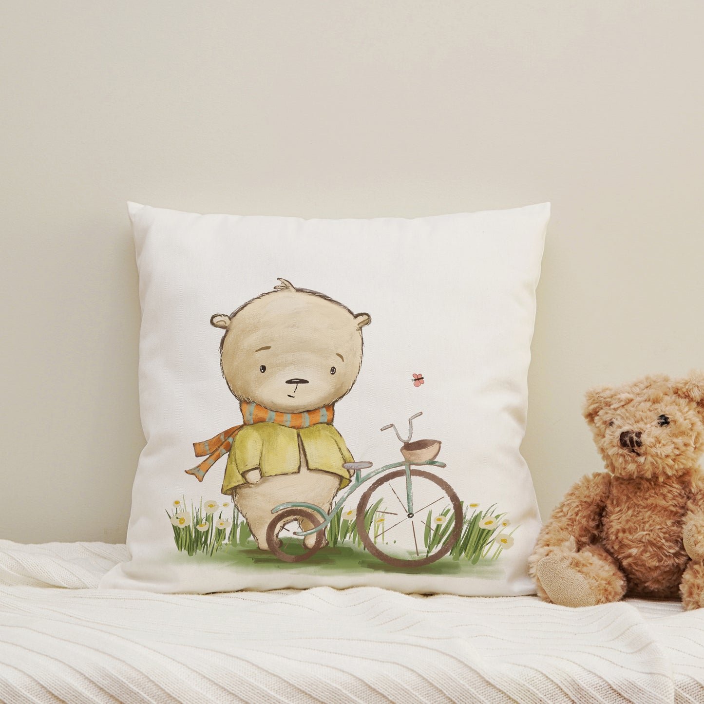 Pillowcase - Little Bear with Bicycle