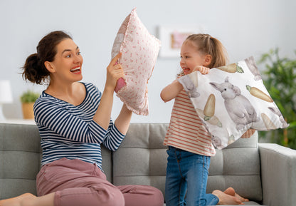 Taie d'oreiller - Lapins et carottes