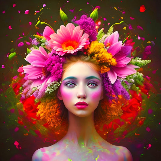 Acrylglasbild - Blumenfrau (Serie)