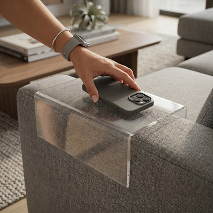 Beistelltisch Ablagefläche für Sofalehne, Tablett, Tisch, Acrylglas Sofa