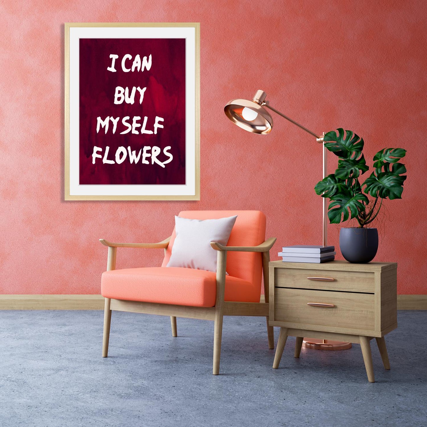 Rahmenbild - I Can Buy Myself Flowers Wohnbeispiel
