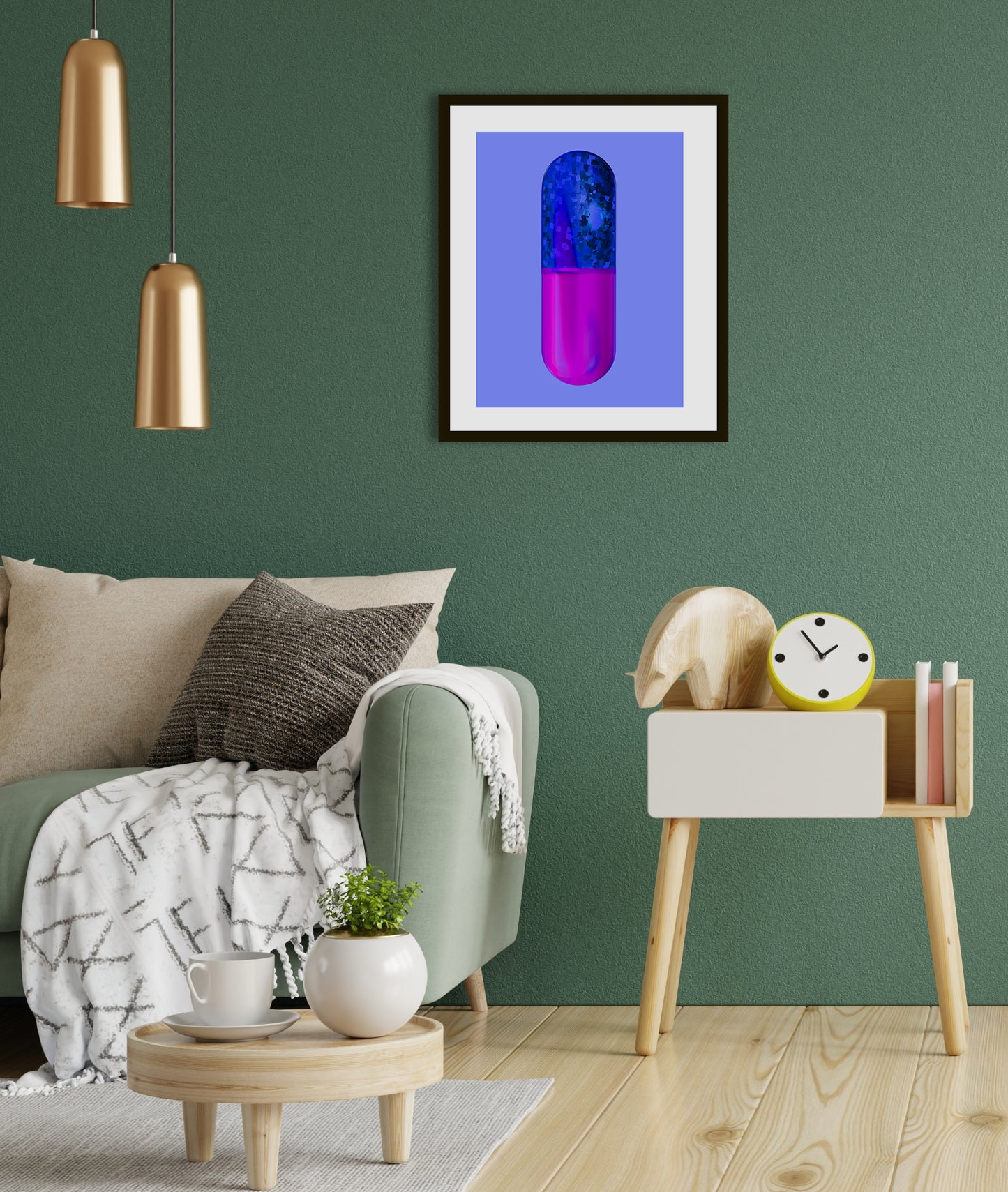 Rahmenbild - Blue Purple Pill Wohnbeispiel