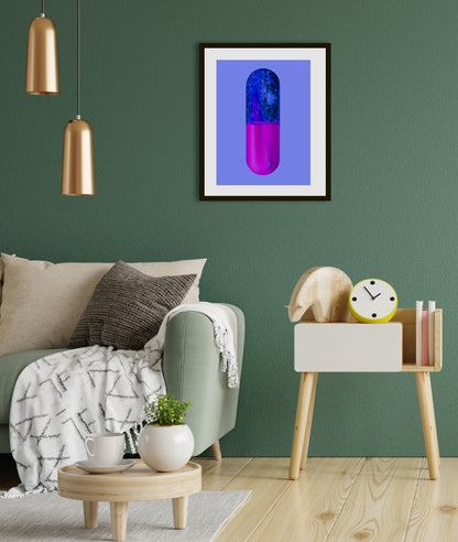 Rahmenbild - Blue Purple Pill Wohnbeispiel