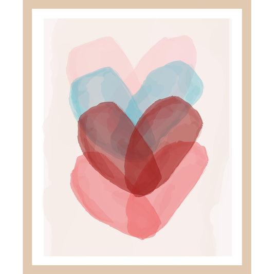 Rahmenbild - Wasserfarben Herzen