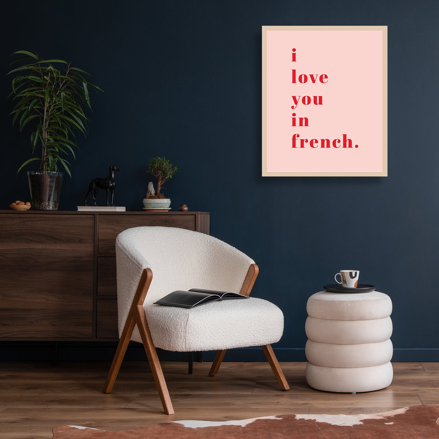 Rahmenbild - I love you in french Wohnbeispiel