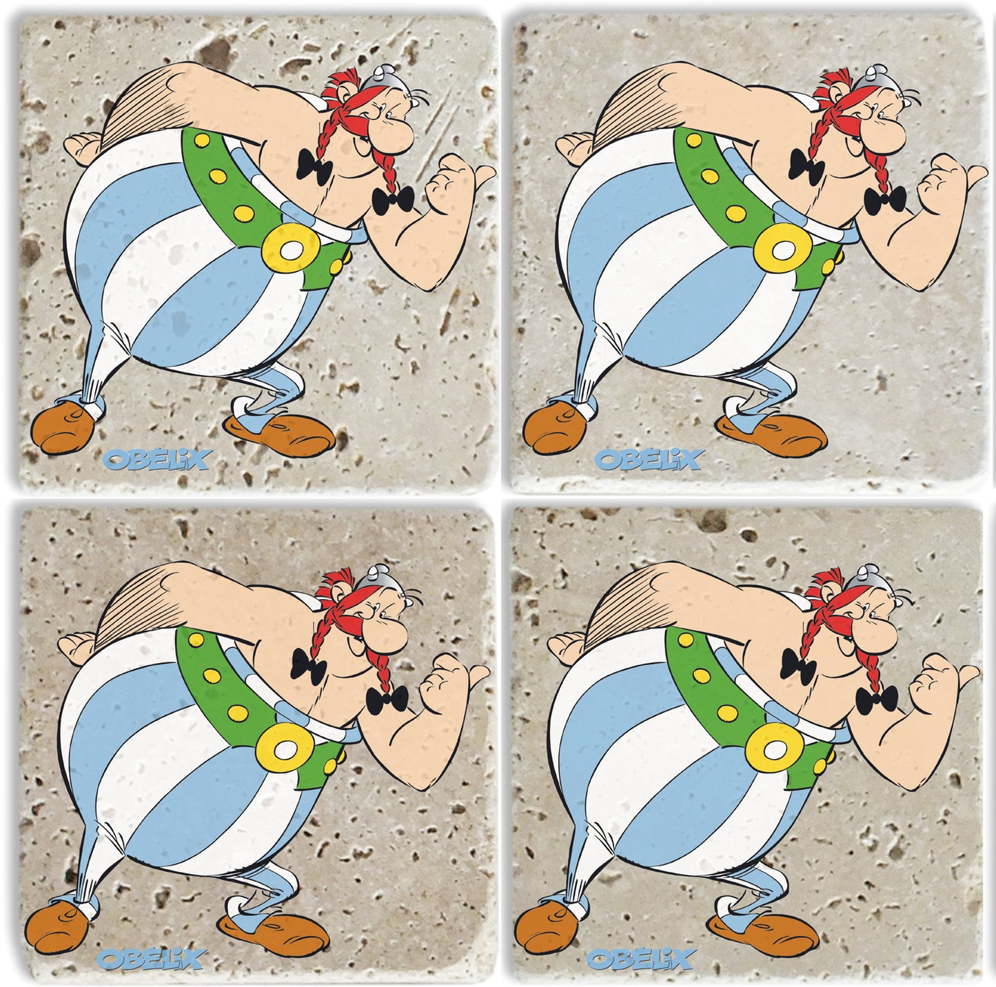 Steinuntersetzer-Set - Obelix