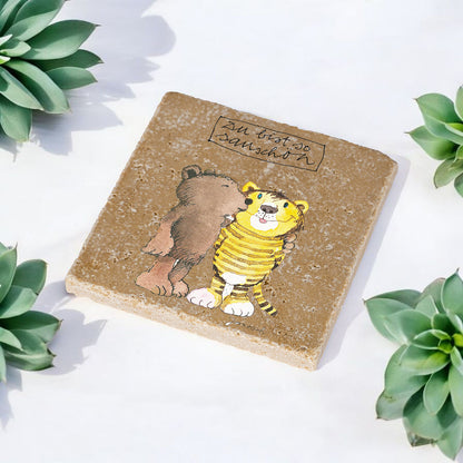 Janosch Steinuntersetzer-Set - Du bist so sauschön