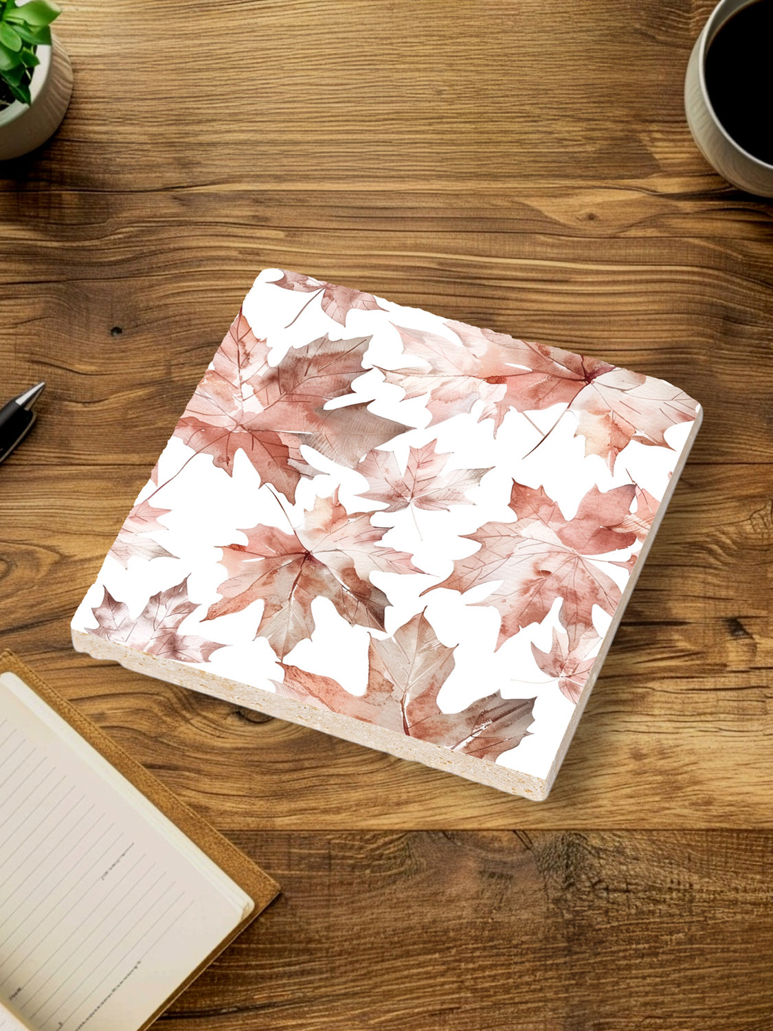 Steinuntersetzer-Set - Ahornblätter