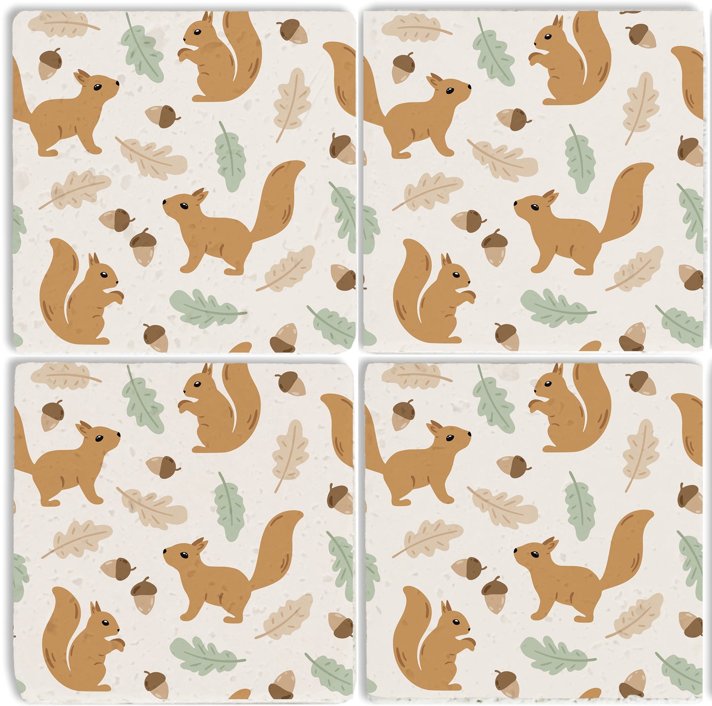Steinuntersetzer-Set - Süße Eichhörnchen