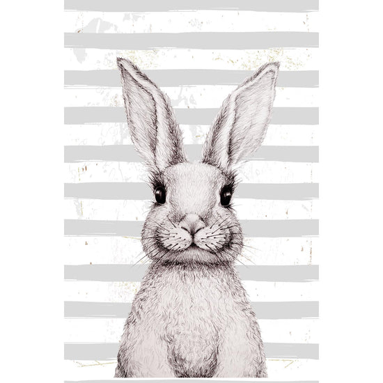 Queen Kerosin Blechschild - White Rabbit with stripes