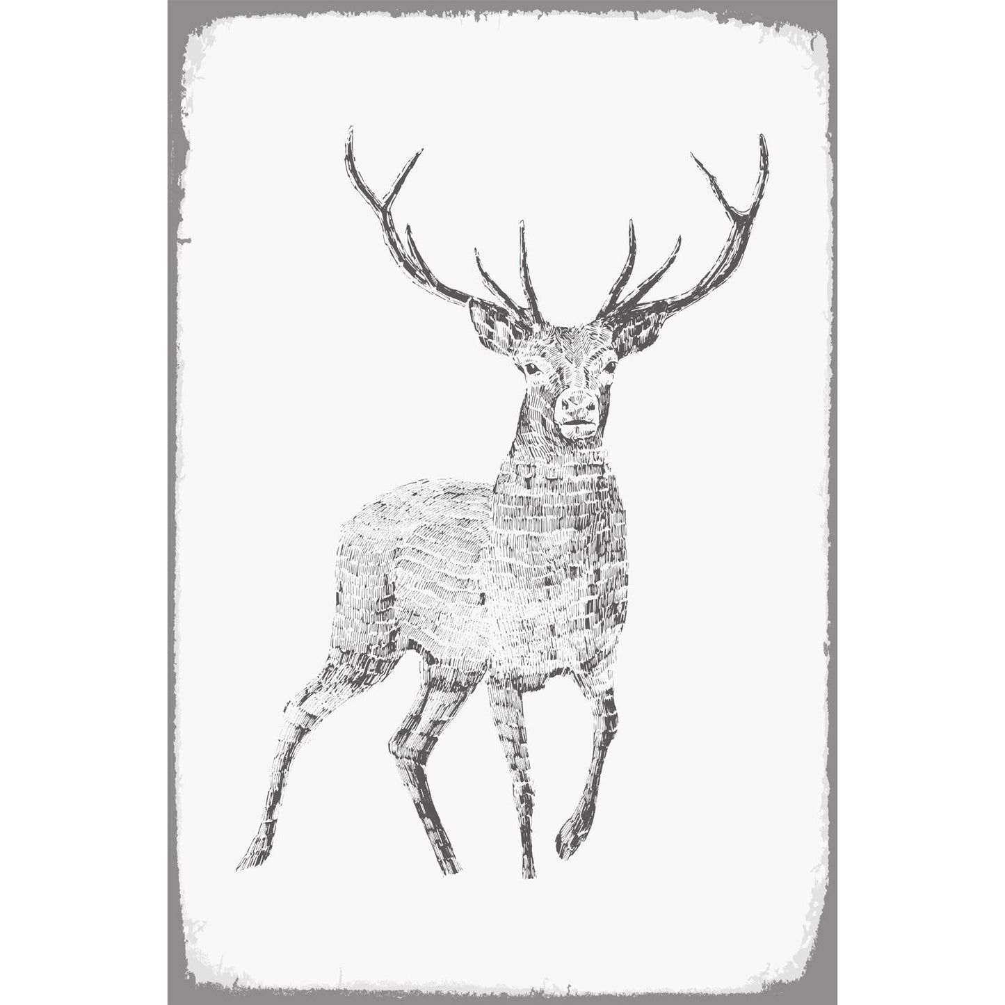 Blechschild - Drawn Deer