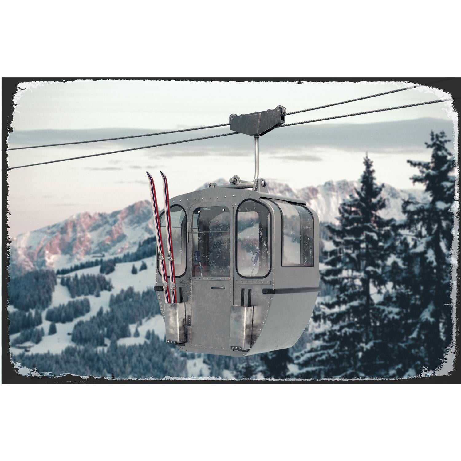 Blechschild - Ski Lift