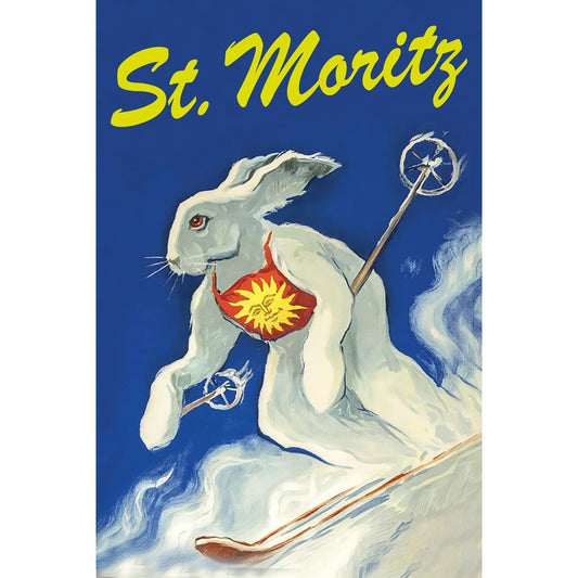 Blechschild - St. Moritz Rabbit