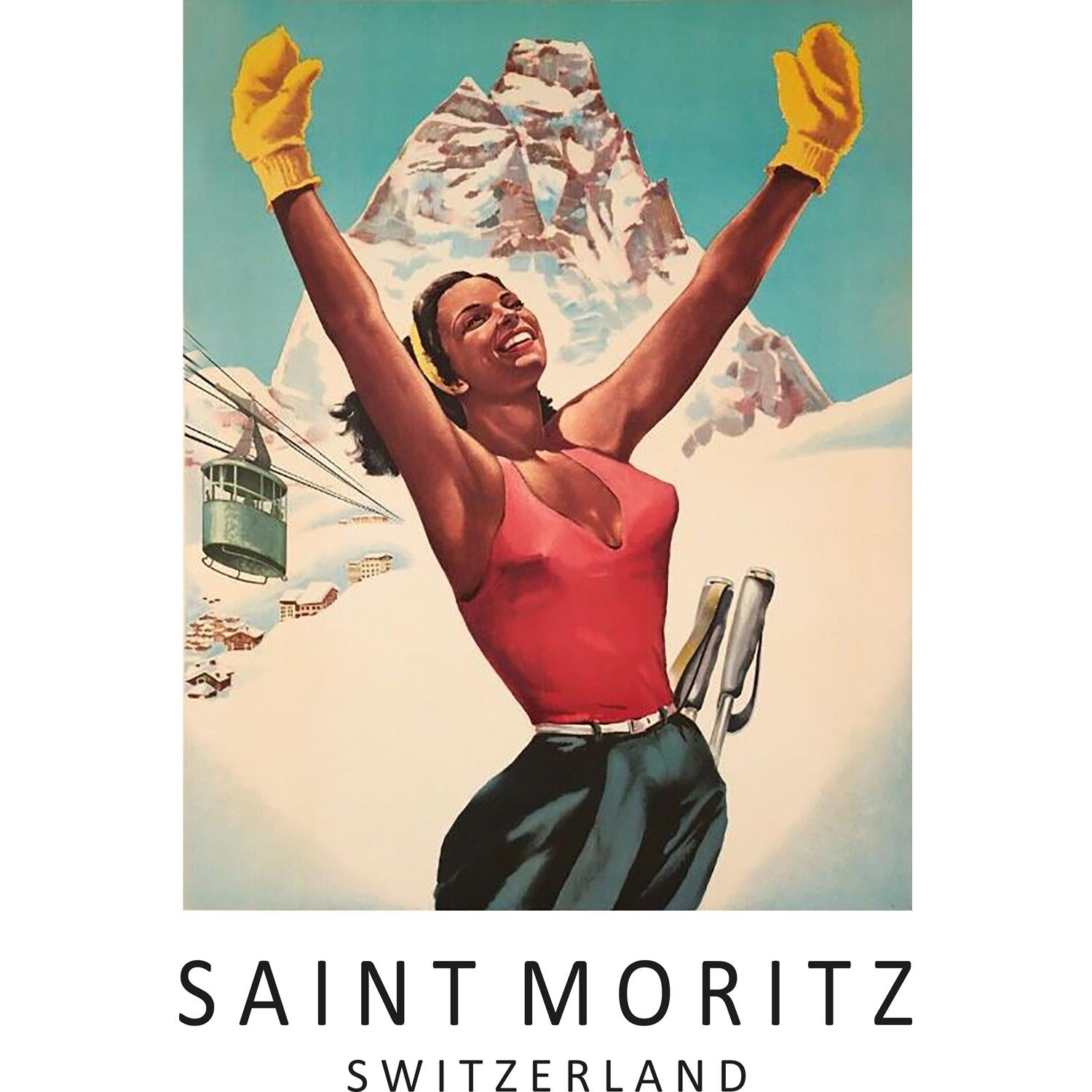 Blechschild - Saint Moritz