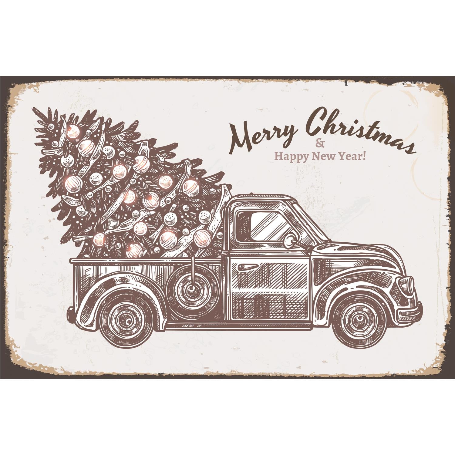 Blechschild - Christmas Truck