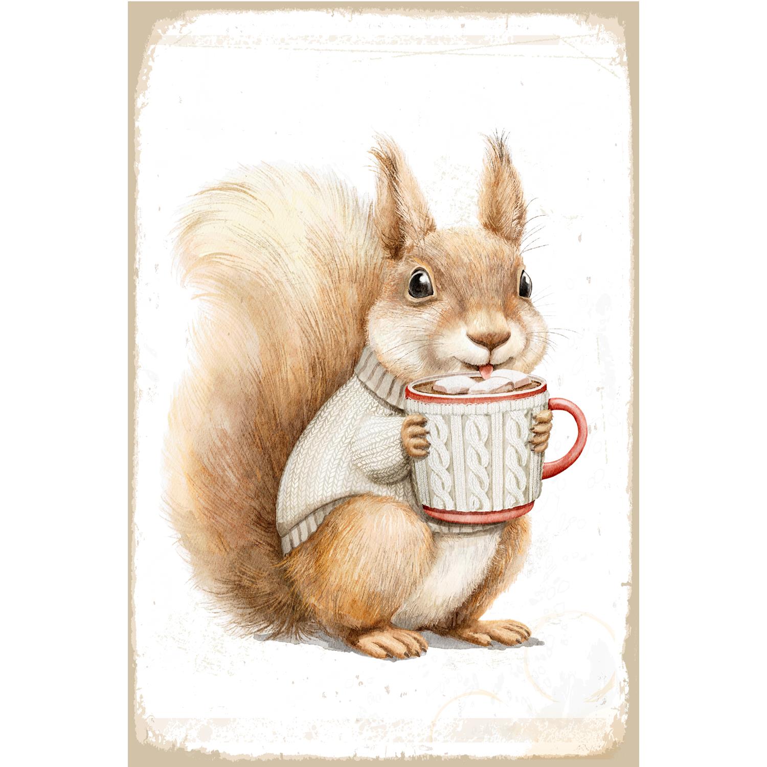 Blechschild - Christmas Squirrel