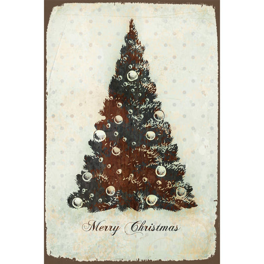 Blechschild - Merry Christmas Tree