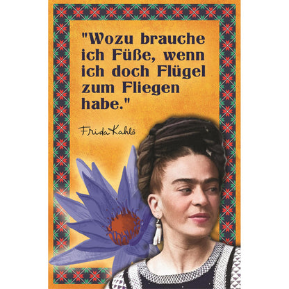 Frida Kahlo Blechschild - Flügel zum Fliegen