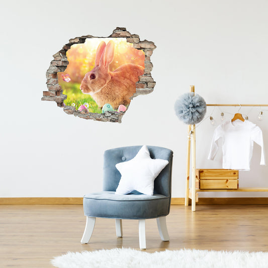 3D Wandtattoo - Butterflies and Bunny