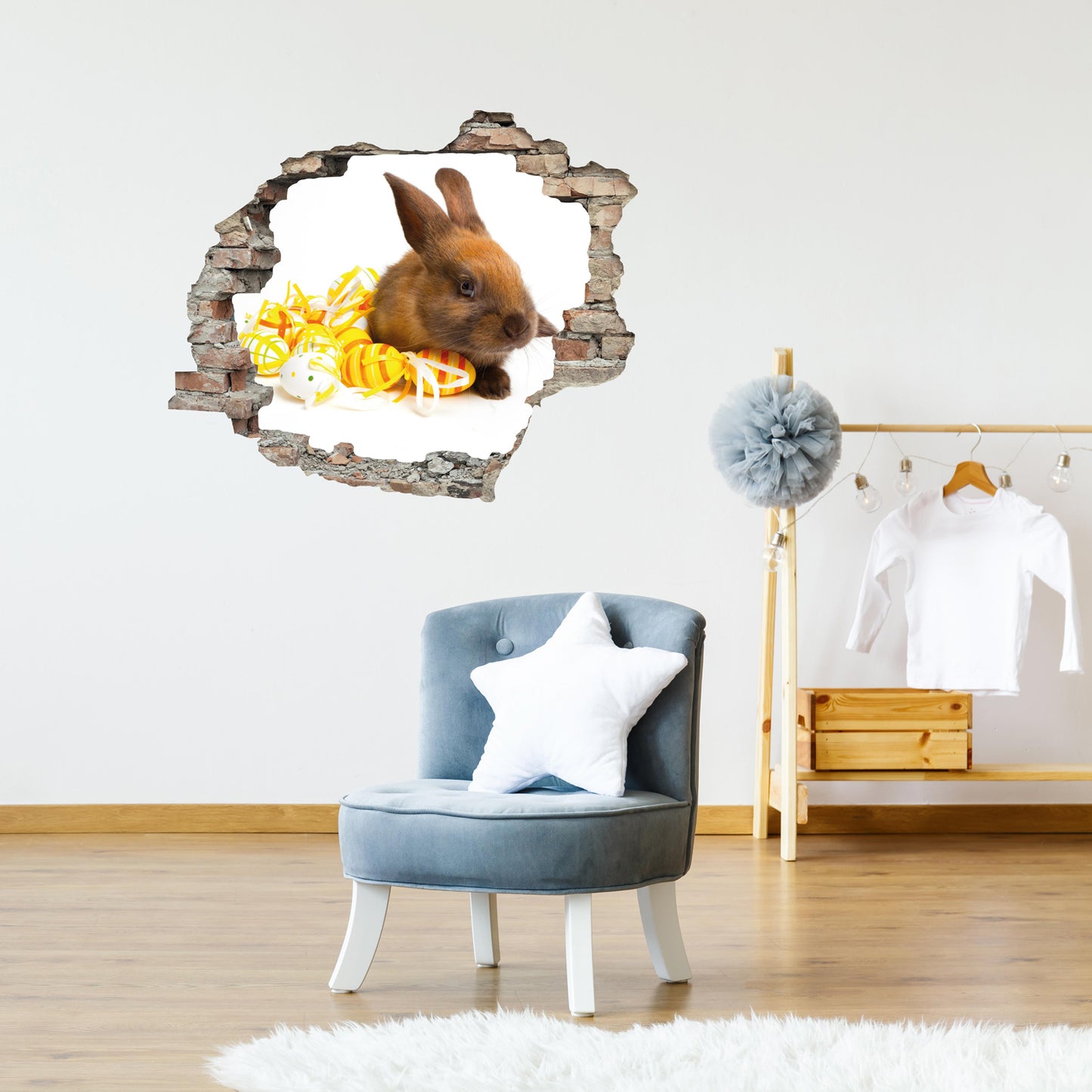 3D Wandtattoo - Brauner Hase