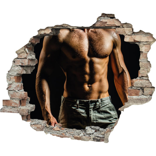 3D Wandtattoo - Sixpack Man