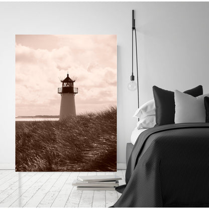 Acrylglasbild - Lighthouse in the Dunes Wohnbeispiel