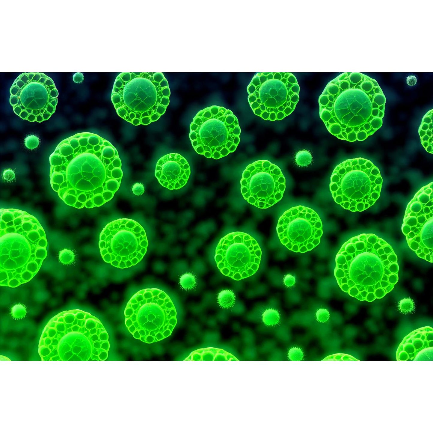 Medical Office Art - Green bacteria cells