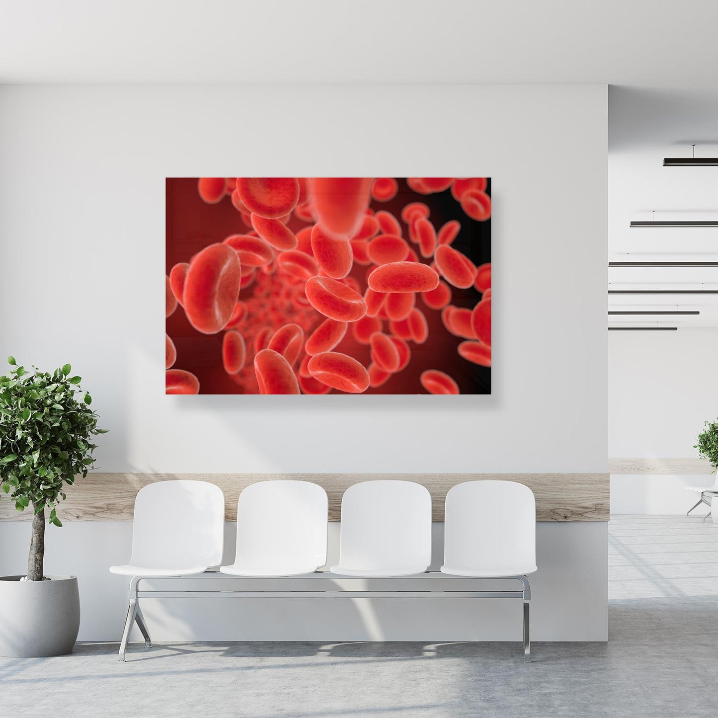 Medical Office Art - Red blood cells flowing - Einrichtungsbeispiel Foto