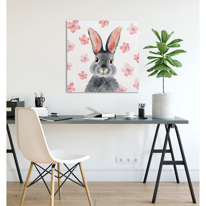 Leinwandbild - Flower Bunny Wohnbeispiel