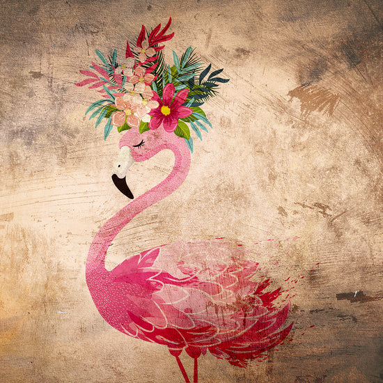 Queen Kerosin Leinwandbild - Flower Flamingo