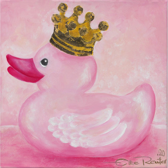 Queen Kerosin Leinwandbild - Ente Pink