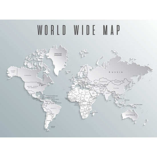 Queen Kerosin Magnetisches Markerboard - World Wide Map Black White