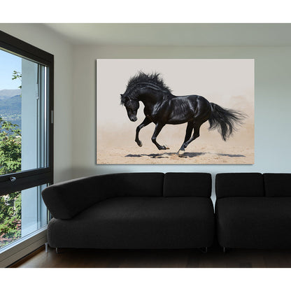 Acrylglasbild - Black Stallion Wohnbeispiel