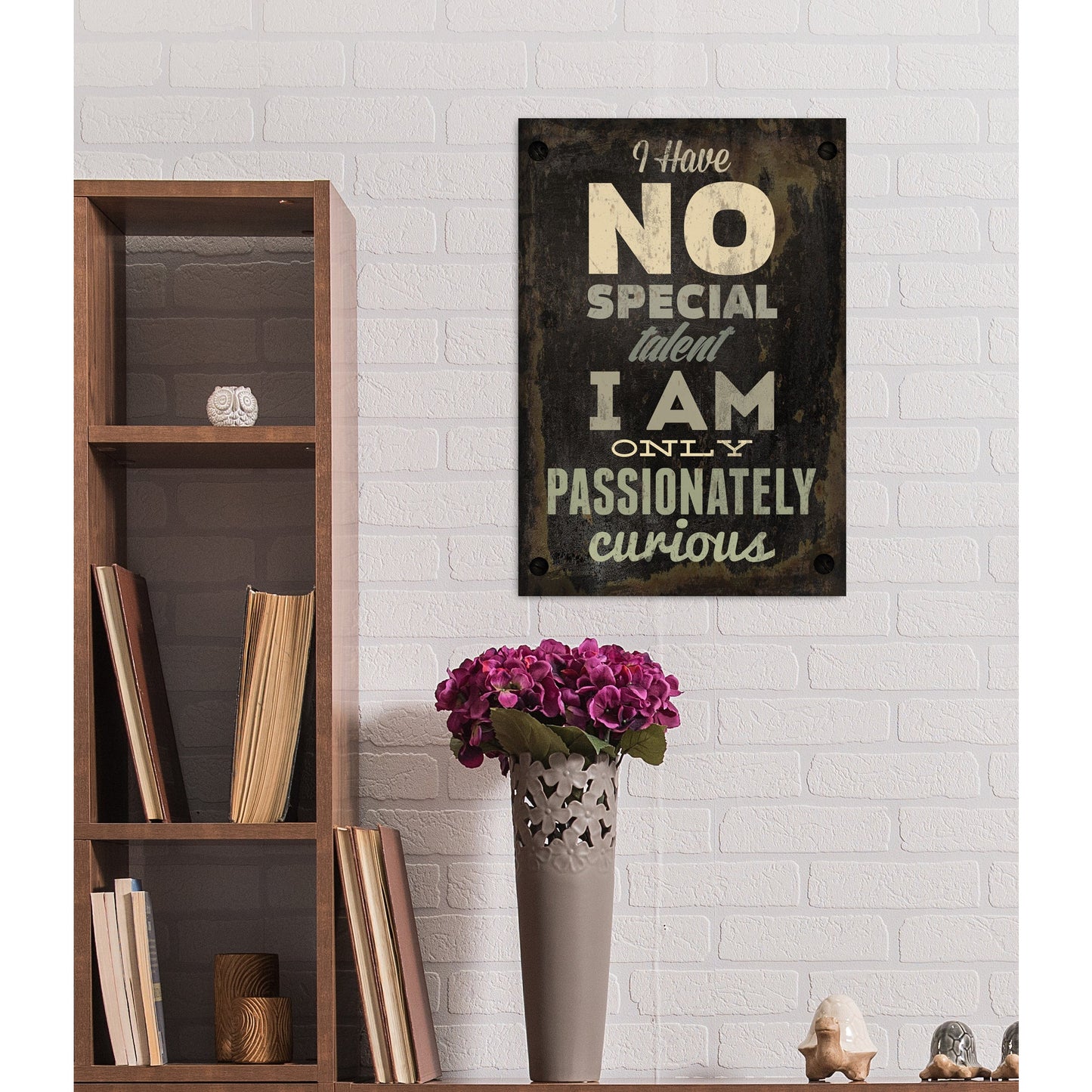 Blechschild - I have no special talent i am only passionately curious Wohnbeispiel