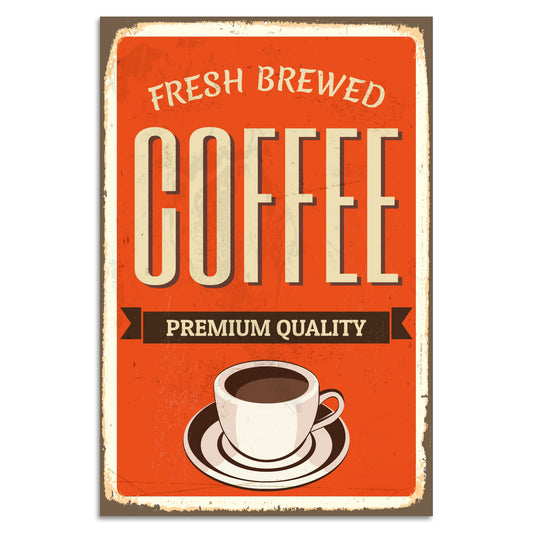 Blechschild - Fresh Brewed Coffee