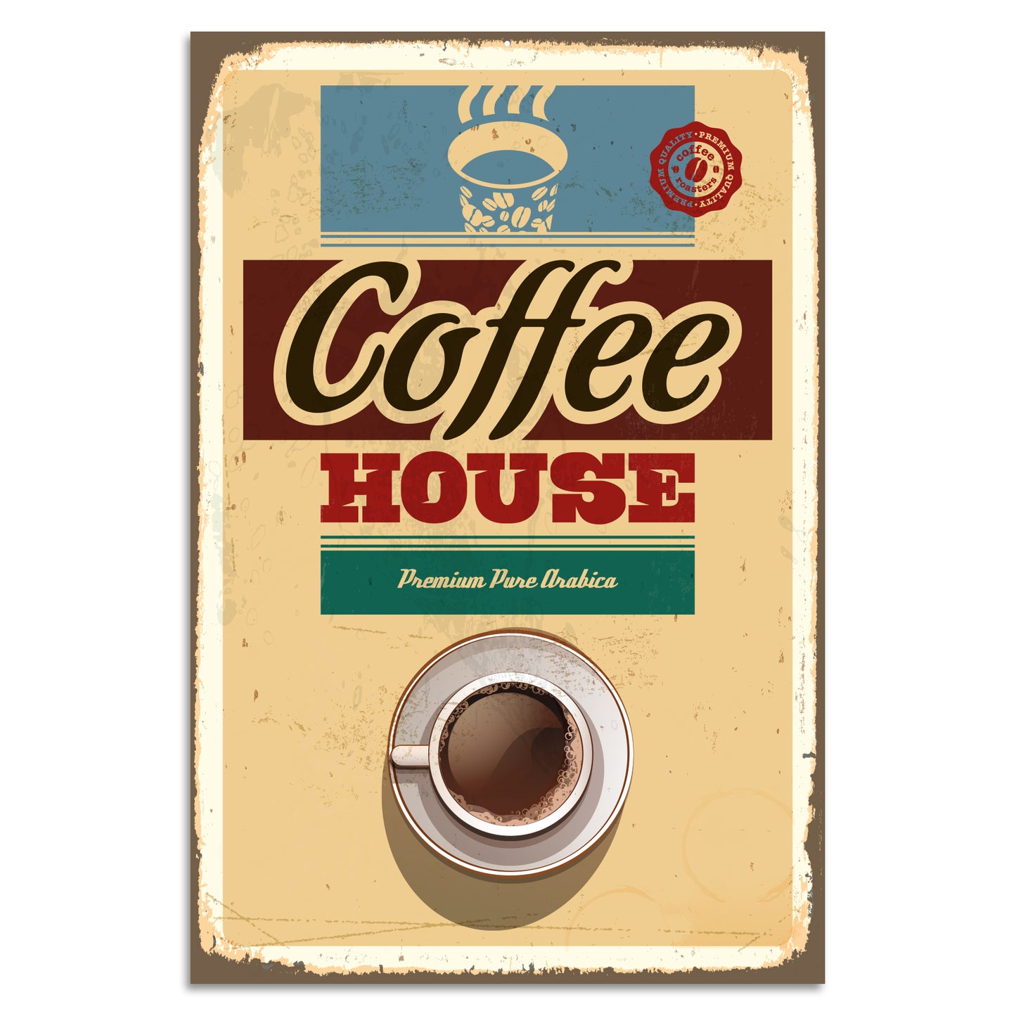 Blechschild - Coffee House..