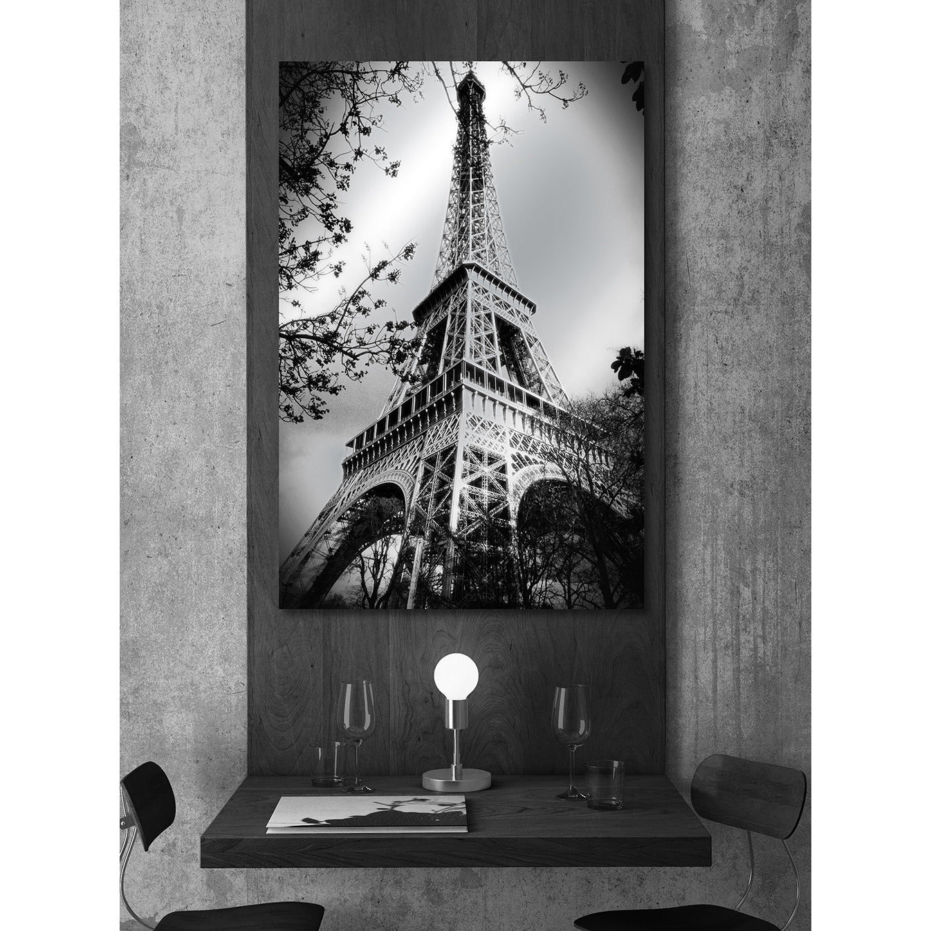 Aluminiumbild - La Tour Eiffel Wohnbeispiel