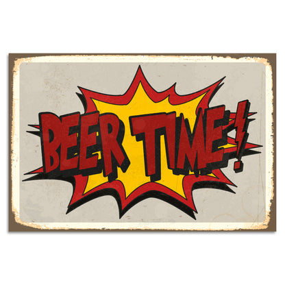 Blechschild - Beer Time