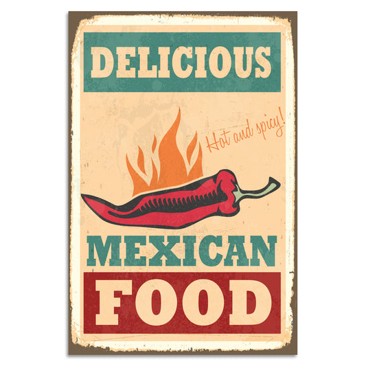 Blechschild - Delicious Mexican Food
