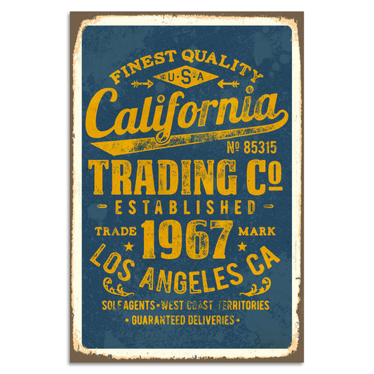 Blechschild - California Trading Co
