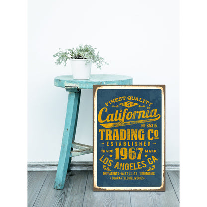 Blechschild - California Trading Co Wohnbeispiel