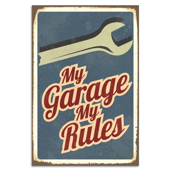 Queen Kerosin Blechschild - My garage my rules